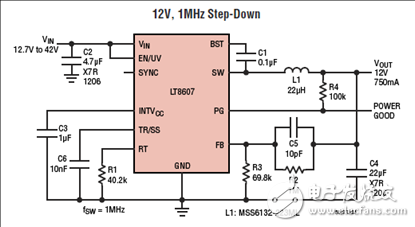 LT8607的主要特性,功能框图,多种应用电路解析,[原创] Linear LT8607 42V 750mA同步降压稳压器解决方案,第5张