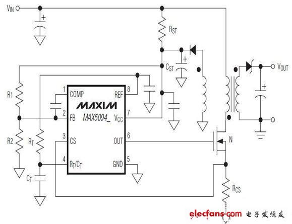 MAX5094 电流模式PWM控制器数据表及应用电路,第2张