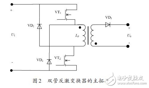 基于UC1845的多路输出双管反激开关电源方案,双管反激拓扑结构图,第3张