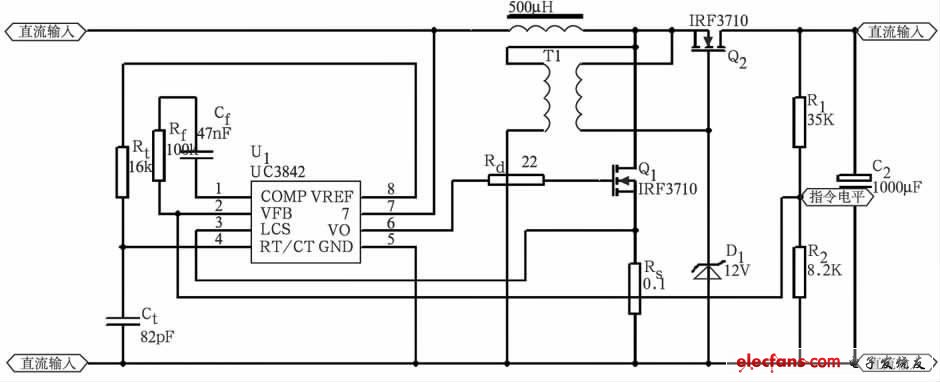 开关稳压电源系统设计方案,图2 主电路及UC3842 控制电路图,第3张
