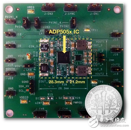 空间受限应用的最高功率密度、多轨电源解决方案,图18. 使用ADP5050/ADP5052的电源电路,第22张