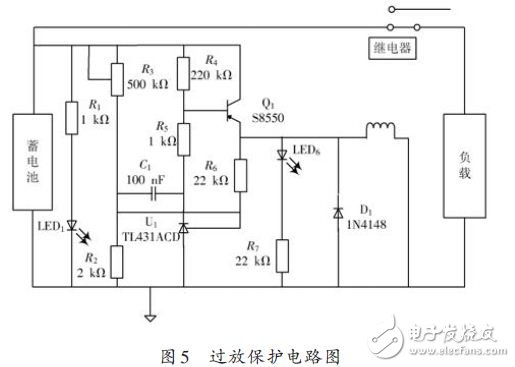 一种多功能太阳能移动电源箱的设计方案,过放保护电路图,第6张