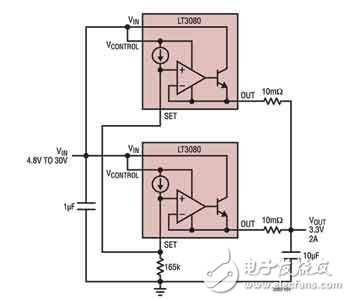 新一代线性变压器的全新应用浅析,LT3080的并联运作,第3张