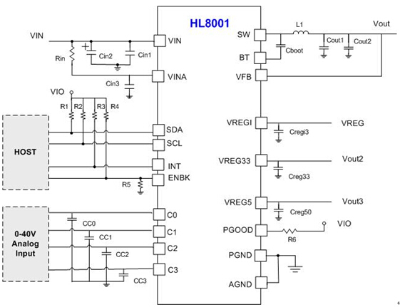 希荻微38V Vin，5A电源管理uPMU芯片:HL8001,希荻微推出38V Vin，5A 电源管理uPMU芯片： HL8001,第2张