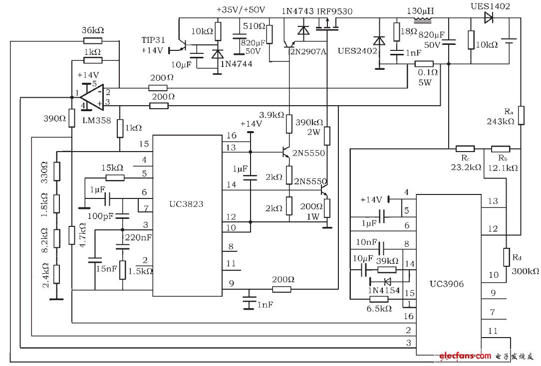 开关型铅酸蓄电池智能充电器方案,图3 24 V 20 Ah铅酸蓄电池开关型双电平浮充智能充电器电路图,第4张