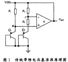 最大消耗380nA电流的电压基准源设计,传统带隙基准源电路图,第2张