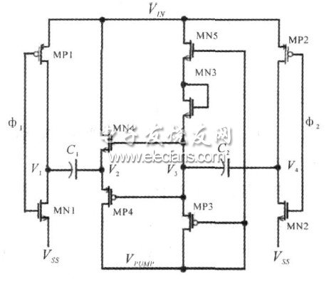 低导通损耗的USB电源开关的设计,图3 改进后的电荷泵,第4张