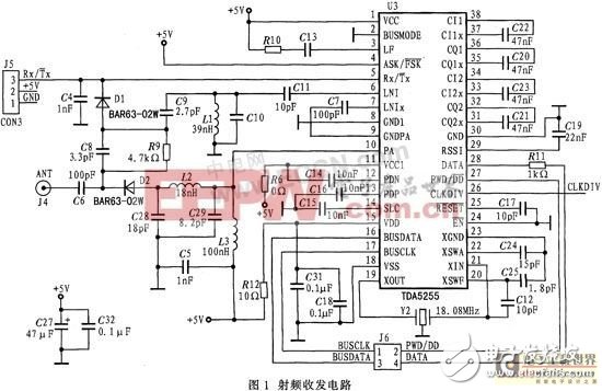 基于TDA5255和XC866单片机的射频收发器设计,第2张