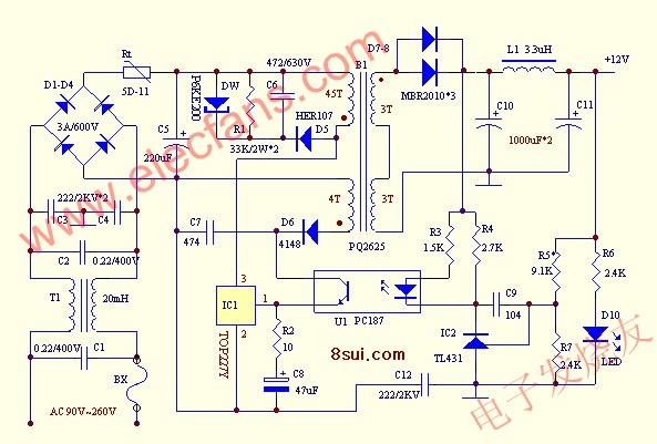 TOP系列电源制作详解,TOP系列电源制作原理图 www.elecfans.com,第2张