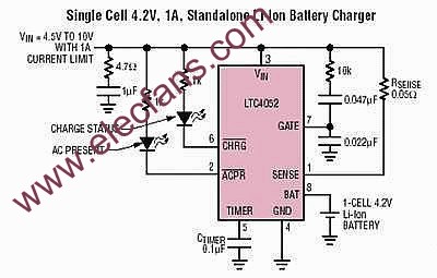 电池充电的解决方案分析,带过流保护功能的LTC4052脉冲充电器 www.elecfans.com,第2张