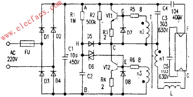 电子镇流器易损配件的检修,电子镇流器常见电路 www.elecfans.com,第2张