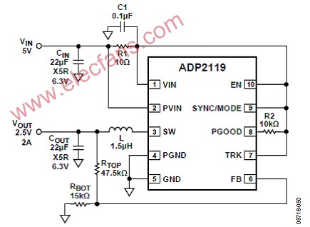 基于ADP2119设计的2A降压DC-DC电源转换技术,第3张