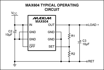 Variable resistor and temperat,Figure 1. MAX604 shown in adjustable output configuration.,第2张