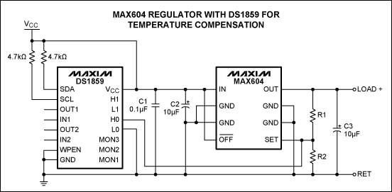 Variable resistor and temperat,Figure 2. Temperature-compensation circuit for MAX604.,第3张