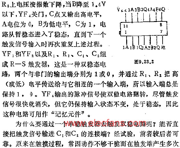 单片TTL触摸式开关电路图,第3张