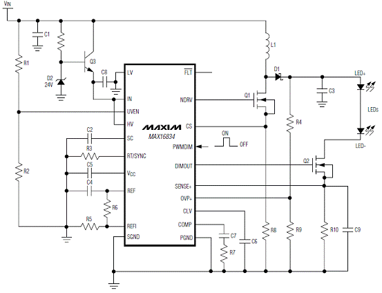 基于MAX16834设计的112W升压LED驱动器技术,第5张