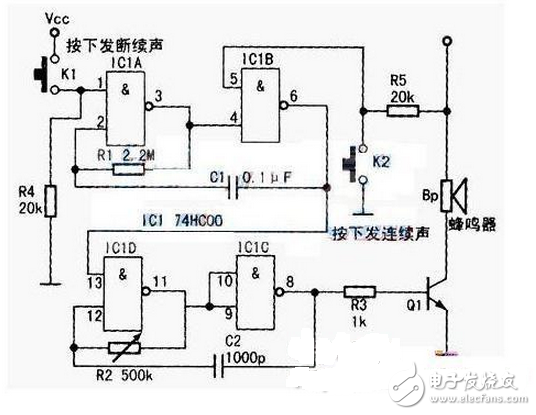 74HC00多谐振荡器电路图,74HC00多谐振荡器电路图,第2张