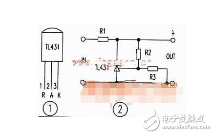 tl431电路图，基于TL431的延时定时器电路图,　　工作原理  　　如图所示，220v电压经变压器B降压、D1-D4整流、C1滤波。此外D5、D6、C2、C3组成倍压电路（使得Vdc＝60V），Rw、R3组成分压电路，T1431、R1组成取样放大电路，9013、R2组成限流保护电路，场效应管K790作调整管（可直接并联使用）以及C5是输出滤波器电路等。  　　稳压过程是：当输出电压降低时，f点电位降低，经T1431内部放大使e点电压增高，经K790调整后，b点电位升高；反之，当输出电压增高时，f点电位升高，e点电位降低，经K790调整后，b点电位降低。  　　从而使输出电压稳定。当输出电流大于6A时，三极管9013处于截止，使输出电流被限制在6A以内，从而达到限流的目的。本电路除电阻R1选用2W、R2选用5W外，其它元件无特殊要求，其元件参数如图3所示。  　　1  　　2  　　基于TL431的延时定时器电路图  　　1  　　TL431的无反馈，可以看作一个NPN或N - MOS器件高跨导和精确的2.5V接通电压 。管头要小心：TL431的引脚上（+电源）是阴极，较低的（供应） - 阳极 。。。 它的另一个世界。  　　1  　　重负荷（超过100毫安），可以通过完全脱钩的继电器或optocouples供电，或与PNP（P - MOS）开关晶体管。为监管机构制定的特殊的PNP类型 - 这些具有低压降和不需要很多的基极电流。  　　1  　　要添加迟滞（正反馈） - 添加另一个PNP逆变器。从电源纹波稳压器中分离出来的RS - DS输入网络。  　　1  　　基本定时器配置。设置起动电流通过RT为100uA（远高于基输入绘制2uA）。开启延时T1 = 2.5V/U1 *（RT * NO）。断电延时通常是由负载电流，但你必须考虑电源capacitanca和泄漏（C2，R2）的影响。  　　工作例如：连续两次在电子管放大器的延迟（45秒，60秒）。齐纳稳压电源供应器（它可以摩托艇没有它 - 继电器的电流是相当高的，100mA的）分离定时电容。  　　如果连续两次延迟有一个相对较小的时间传播 - 使用单一的定时电容：  　　1,第2张