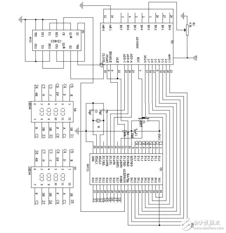 基于ADC0809与单片机制作的数字电压表,基于ADC0809与单片机制作的数字电压表,第2张