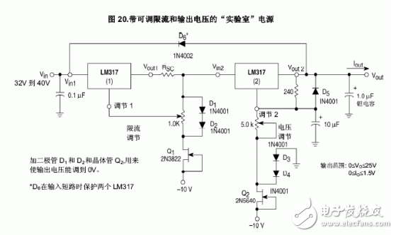 LM317稳压器介绍、引脚图、参数、工作原理及应用电路图,LM317稳压器介绍、引脚图、参数、工作原理及应用电路图,第7张