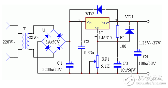 LM317稳压器介绍、引脚图、参数、工作原理及应用电路图,LM317稳压器介绍、引脚图、参数、工作原理及应用电路图,第14张