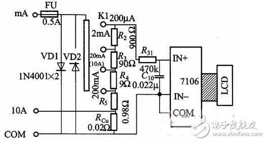 数字万用表电路图大全（模数转换电路显示驱动电路）,数字万用表电路图大全（模数转换电路/显示驱动电路）,第11张