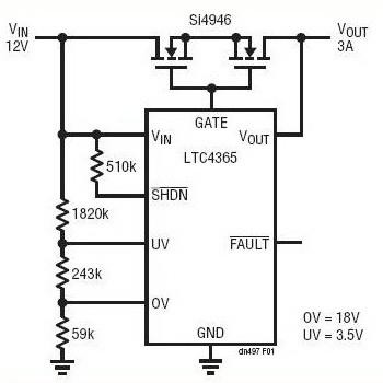 完整的 12V 汽车欠压、过压及电源反向保护电路,第2张