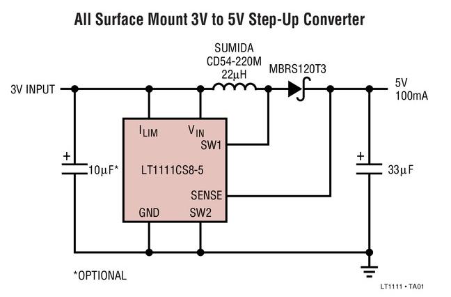 LT1111 3V 至 5V 升压型转换器,第2张