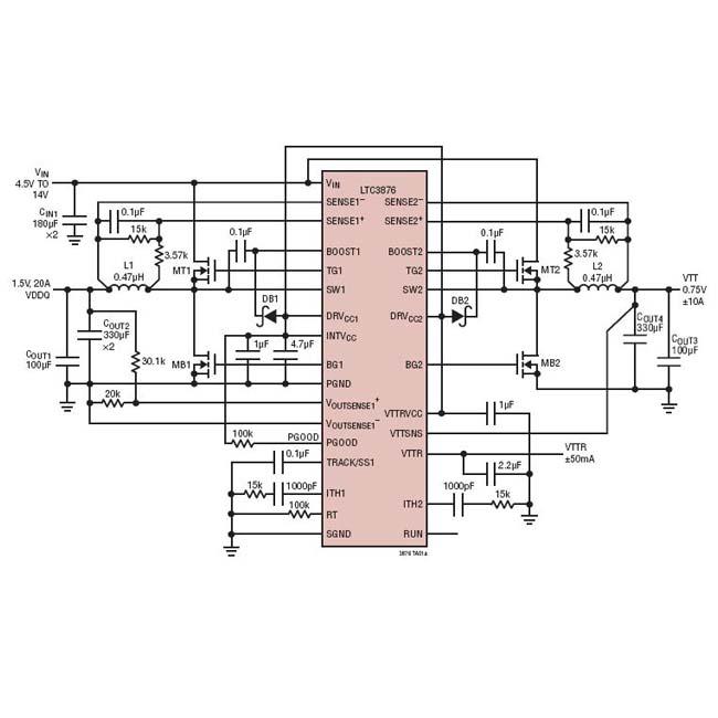 完整的DDR电源解决方案LTC3876,完整的DDR电源解决方案LTC3876,第2张