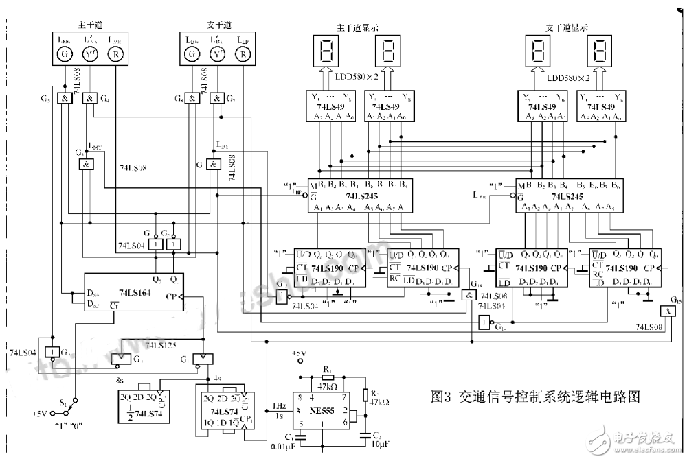 基于74LS164交通信号控制系统逻辑电路的设计,基于74LS164交通信号控制系统逻辑电路的设计,第5张