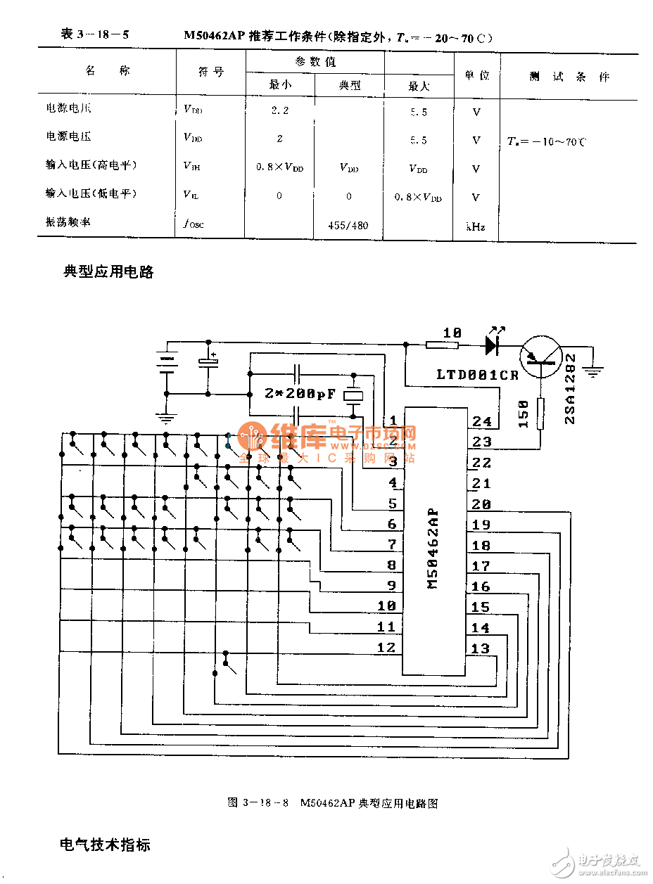 M50462AP红外线微处理器引脚列图功能及电路分析,M50462AP红外线微处理器引脚列图功能及电路分析,第8张