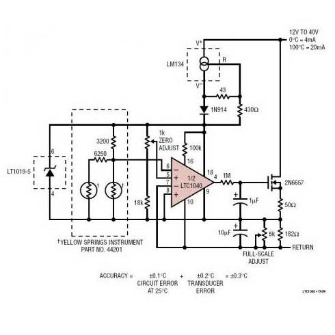 具 4mA 至 20mA 输出的两线式热敏电阻 0°C 至 100°C 温度传感器,第2张