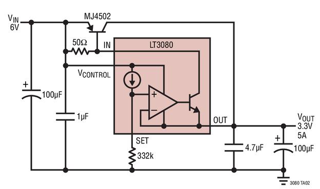 利用 LT3080 实现较高的输出电流,第2张