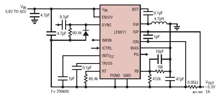 具 1A 输出电流限值的 -3.3V 负转换器,第2张