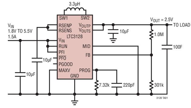 LTC3128 单路输出电容器应用 (1.5A 编程输入电流),第2张