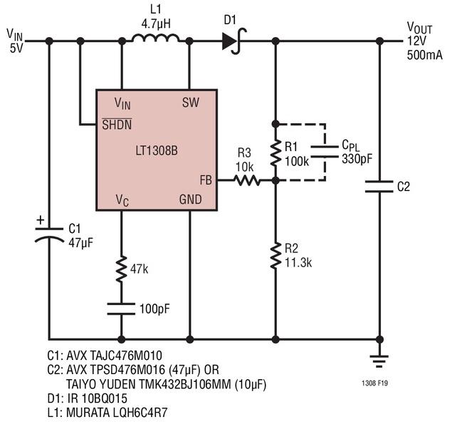 LT1308A 5V 至 12V 升压型转换器,第2张