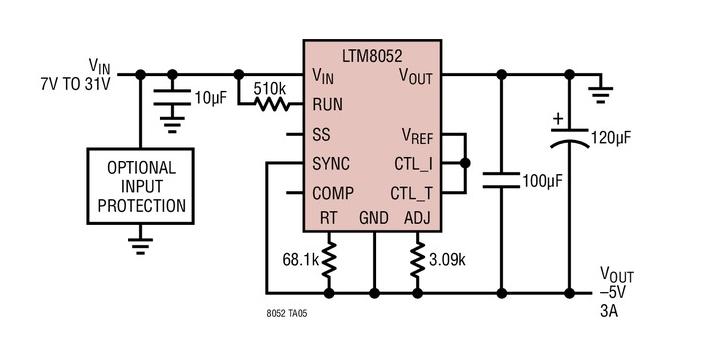 LTM8052 36Vin, –5Vout 负 CVCC 转换器,第2张