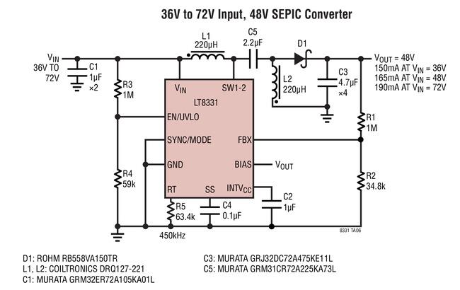 LT8331 36V~72V 输入、48V SEPIC 转换器,第2张