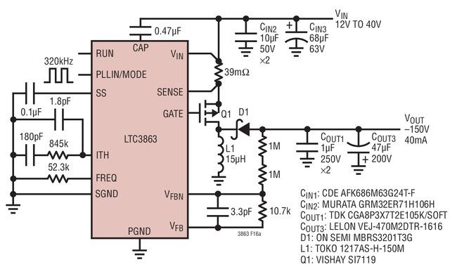 60V、低IQ、负输出DCDC控制器LTC3863,60V、低IQ、负输出DC/DC控制器LTC3863,第2张