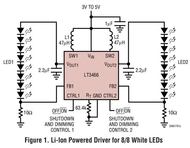 全功能白光LED输出升压型转换器LT®3466,全功能白光LED输出升压型转换器LT®3466,第2张