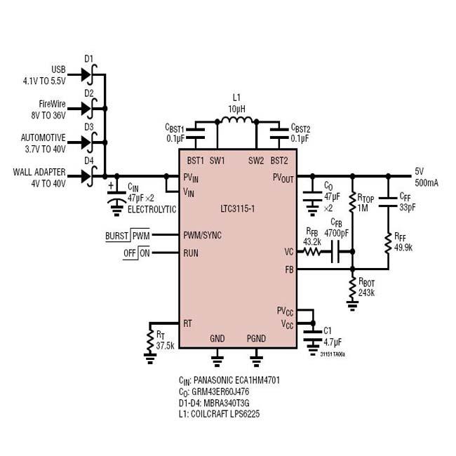 LTC3115-1转换器适合于众多的汽车及工业应用,LTC3115-1转换器适合于众多的汽车及工业应用,第2张