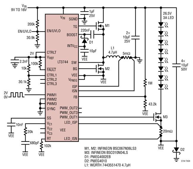 一款固定频率、同步降压型DCDC控制器-LT3744,一款固定频率、同步降压型DC/DC控制器-LT3744,第2张