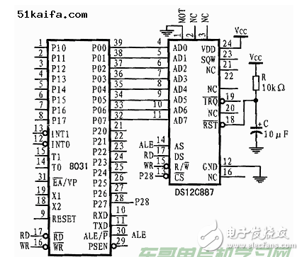 一种时钟日历芯片DS12C887介绍过程,一种时钟日历芯片DS12C887介绍过程,第3张