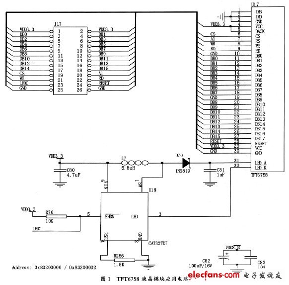 基于ARM和TFT6758的液晶显示模块实现,TFT6758液晶模块应用电路,第2张