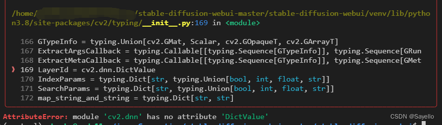Stable-diffusion webui AttributeError: module ‘cv2.dnn‘ has no attribute ‘DictValue‘,在这里插入图片描述,第2张
