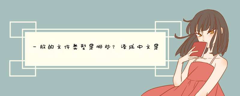 一般的文件类型是哪些？译成中文是什么意思？,第1张