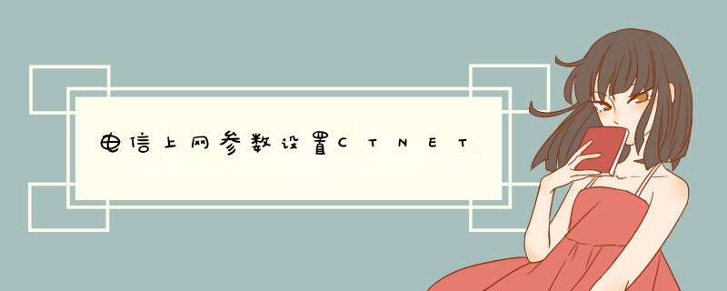 电信上网参数设置CTNET,第1张