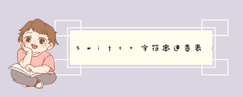 Swift 字符串速查表,第1张