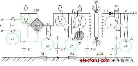 电子工程师不可不知的解决EMI传导干扰8大方法,图3 变压器漏磁对回路产生的电磁感应,第4张