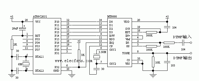 MT8880的中文资料 接口电路和发送程序 交收程序,第2张